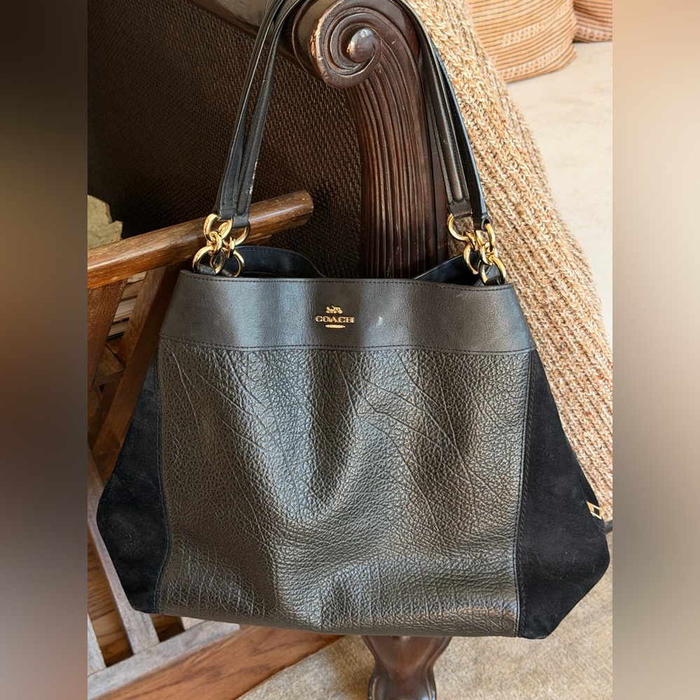 As Is Coach Black Lexi Leather Women's Bag purse satchel handbag